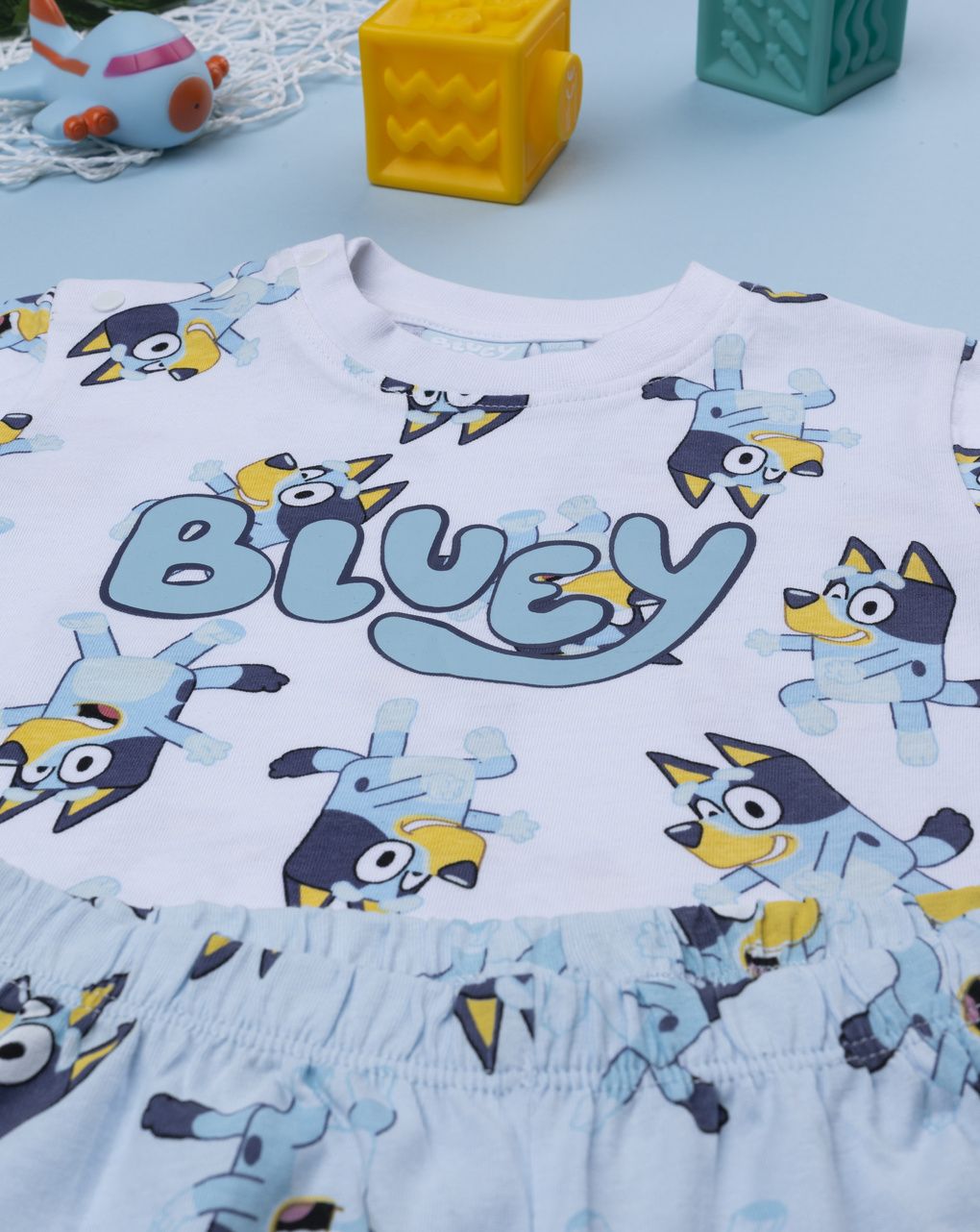 βρεφική πιτζάμα λευκή/γαλάζια bluey για αγόρι - Prénatal