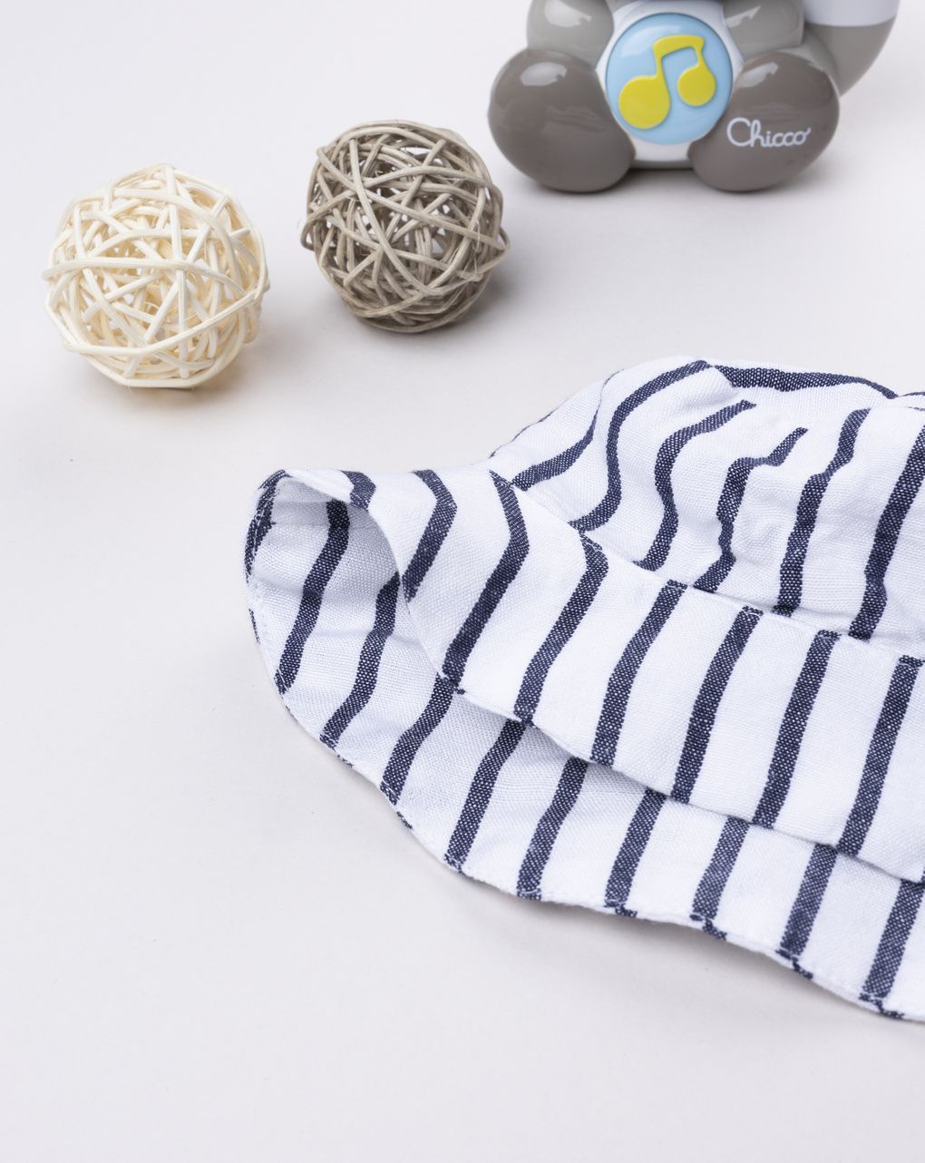 βρεφικό καπέλο λινό ριγέ μπλε/λευκό για κορίτσι - Prénatal