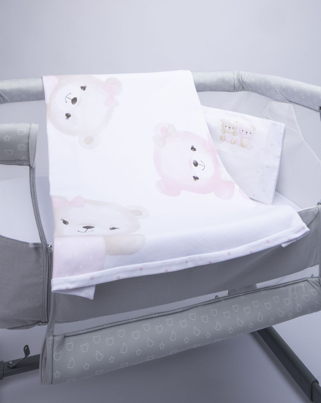 βρεφική κουβέρτα για λίκνο/πορτ-μπεμπέ με αρκουδάκια