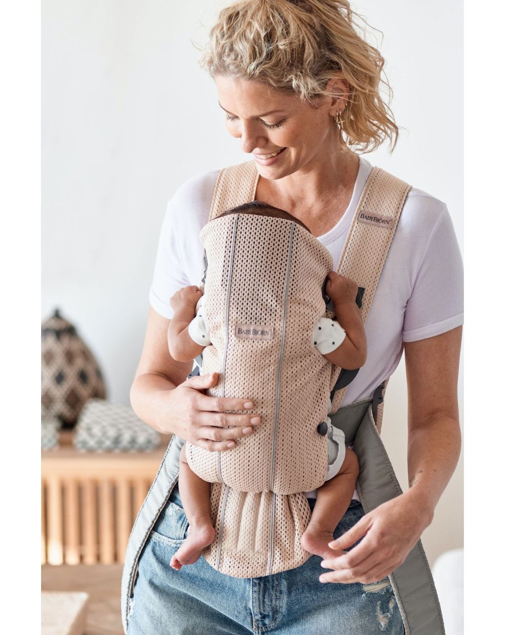 Babybjorn μάρσιπος mini 3d mesh pearly pink - Baby Bjorn