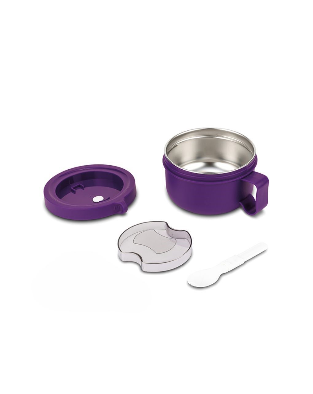 Nava δοχείο φαγητού ανοξείδωτο στρογγυλό "we care" μωβ 850ml 10-262-031 - Nava