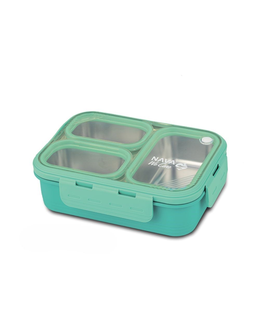 Nava δοχείο φαγητού bento ανοξείδωτο ορθογώνιο "we care" τιρκουάζ 800ml 10-262-002 - Nava