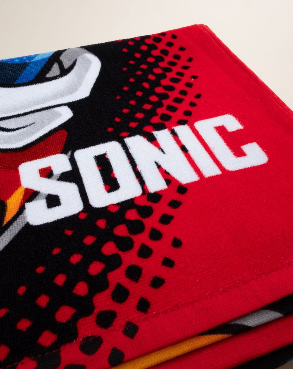 παιδική πετσέτα θαλάσσης κόκκινη sonic για αγόρι - Prénatal