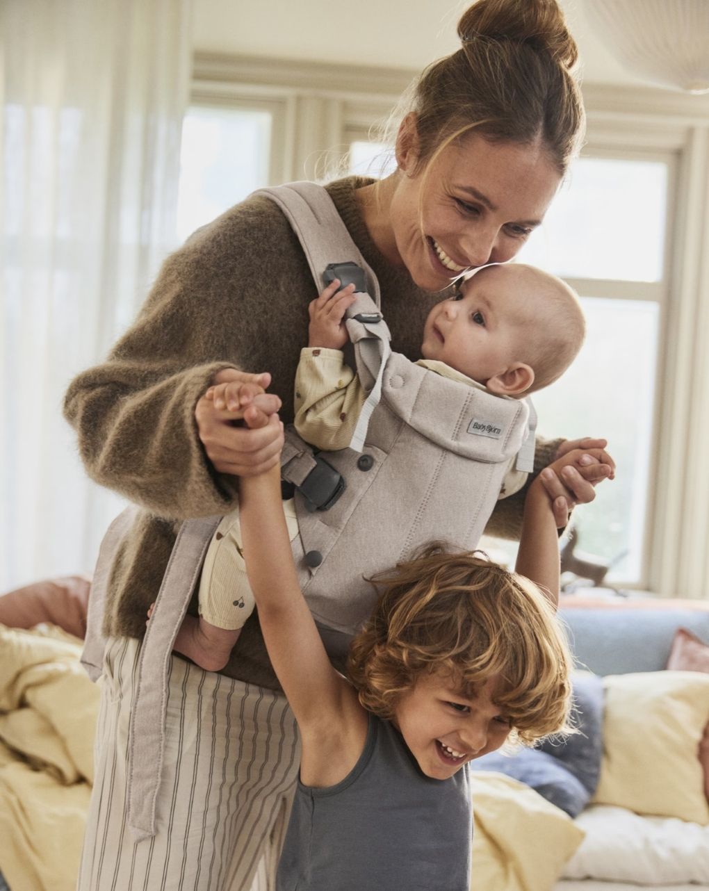 Babybjörn μάρσιπος harmony woven mélange light beige 088032 - Baby Bjorn