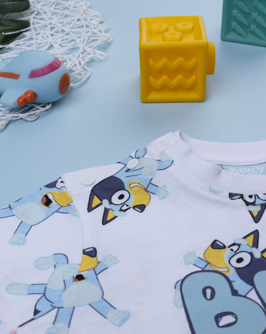 βρεφική πιτζάμα λευκή/γαλάζια bluey για αγόρι - Prénatal