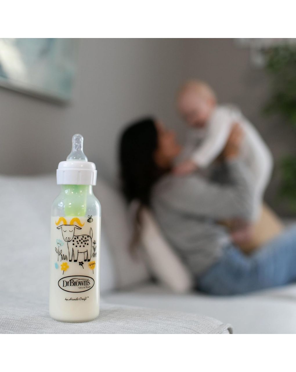 Dr. brown's options+ πλαστικό μπιμπερό 2τμχ με στενό λαιμό σκιουράκι+κατσικούλα 250ml sb82042 - Dr Browns