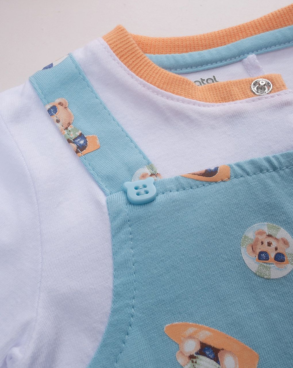 βρεφικό φορμάκι γαλάζιο/λευκό surfing για αγόρι - Prénatal