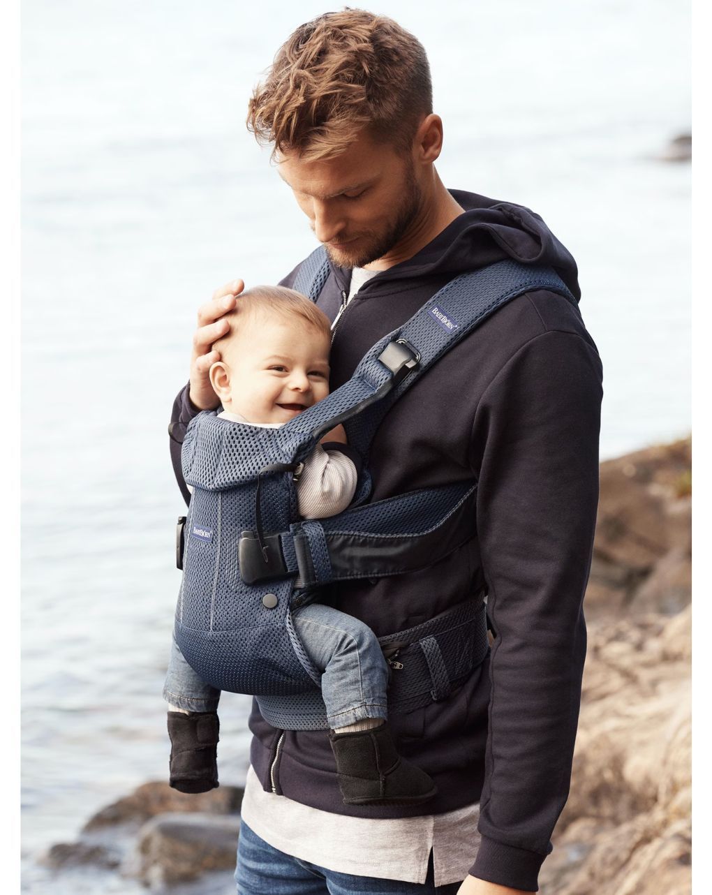 Babybjοrn μάρσιπος one air 3d mesh navy blue - Baby Bjorn