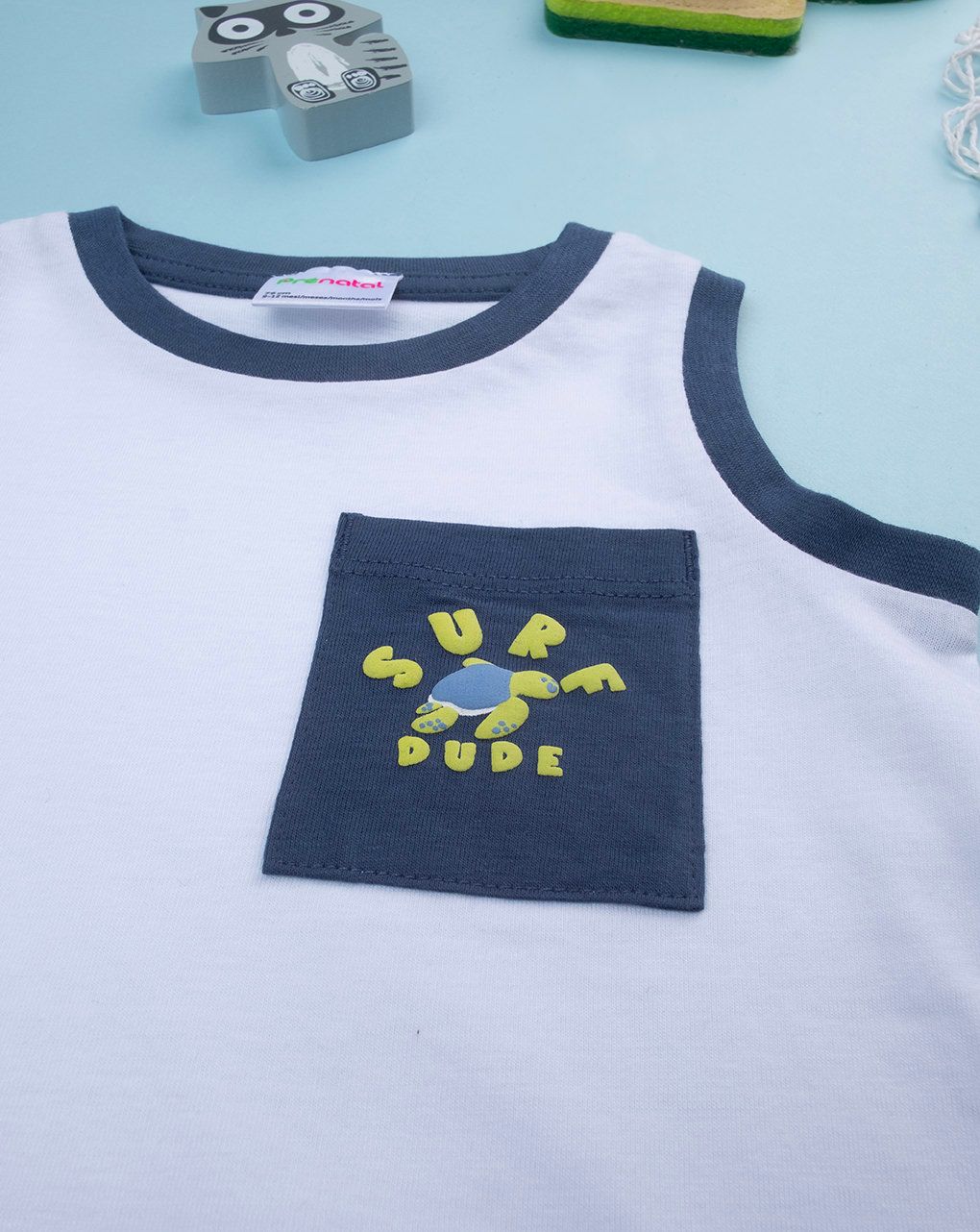 βρεφική μπλούζα λευκή surf dude για αγόρι - Prénatal