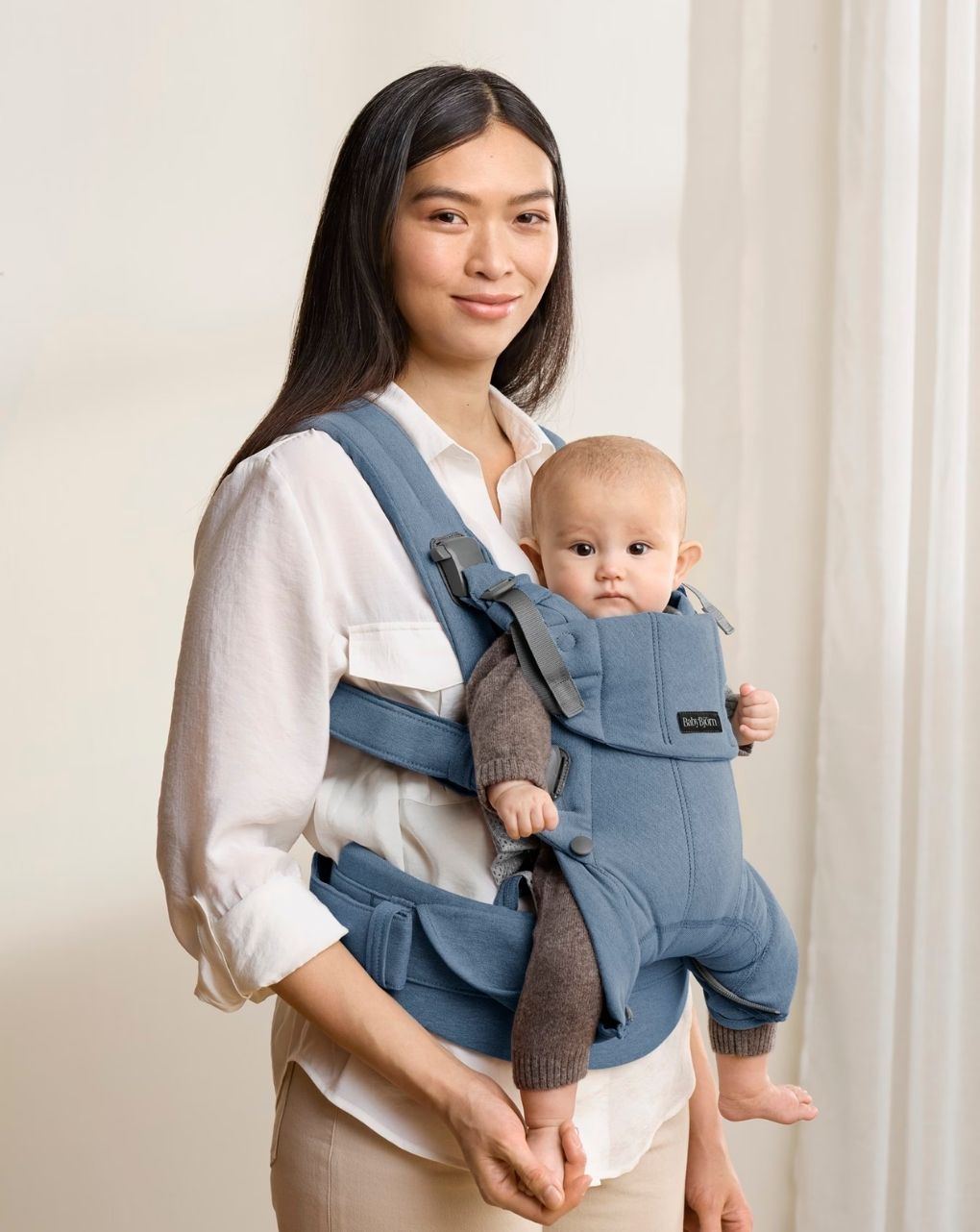 Babybjörn μάρσιπος harmony woven mélange blue 088033 - Baby Bjorn