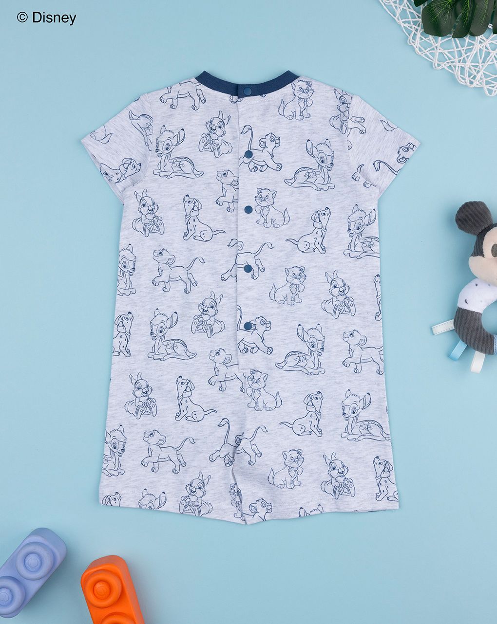 βρεφική ολόσωμη πιτζάμα γκρι disney για αγόρι - Prénatal