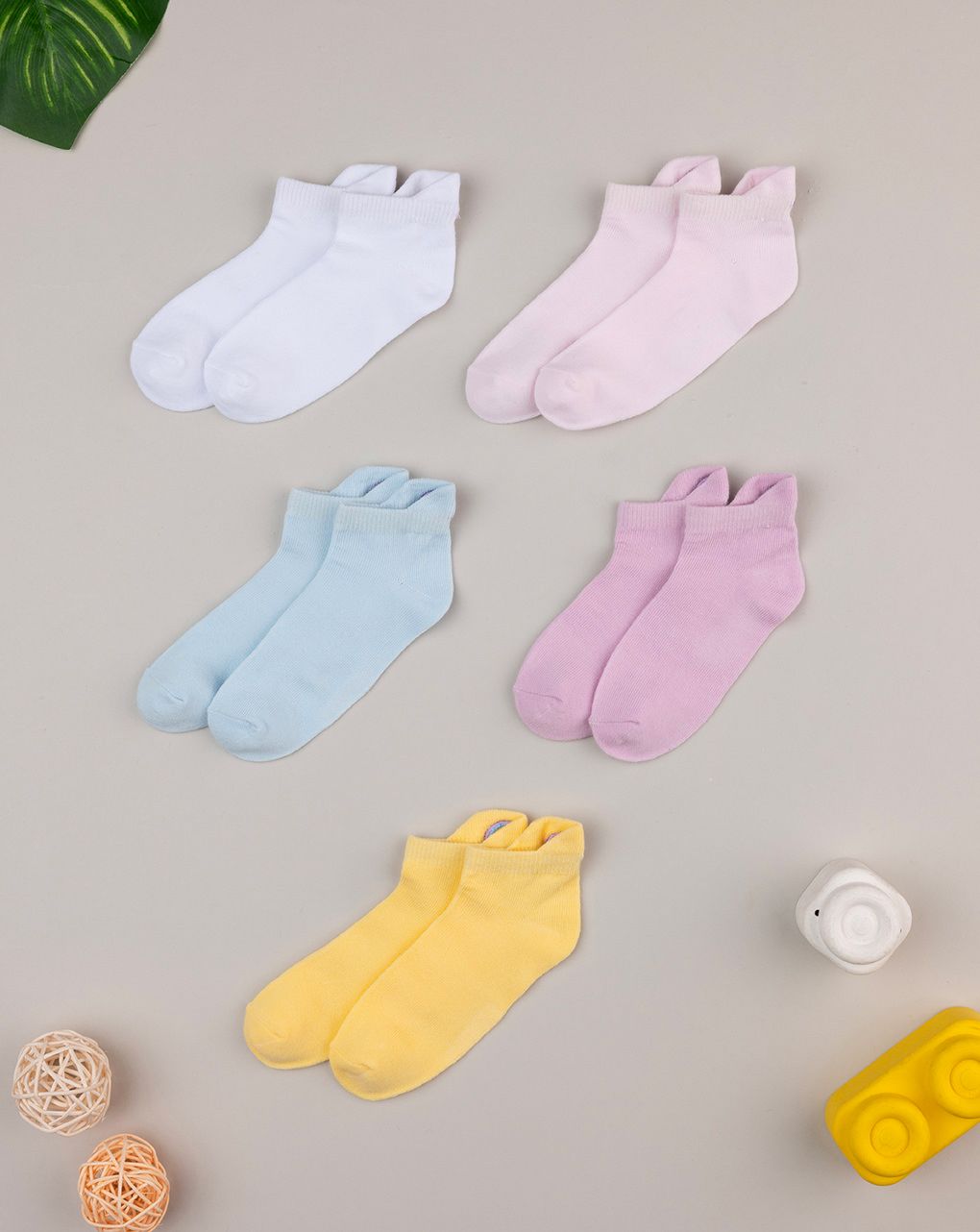 παιδικά καλτσάκια πολύχρωμα με ουράνια τόξα πακέτο x5 για κορίτσι - Prénatal