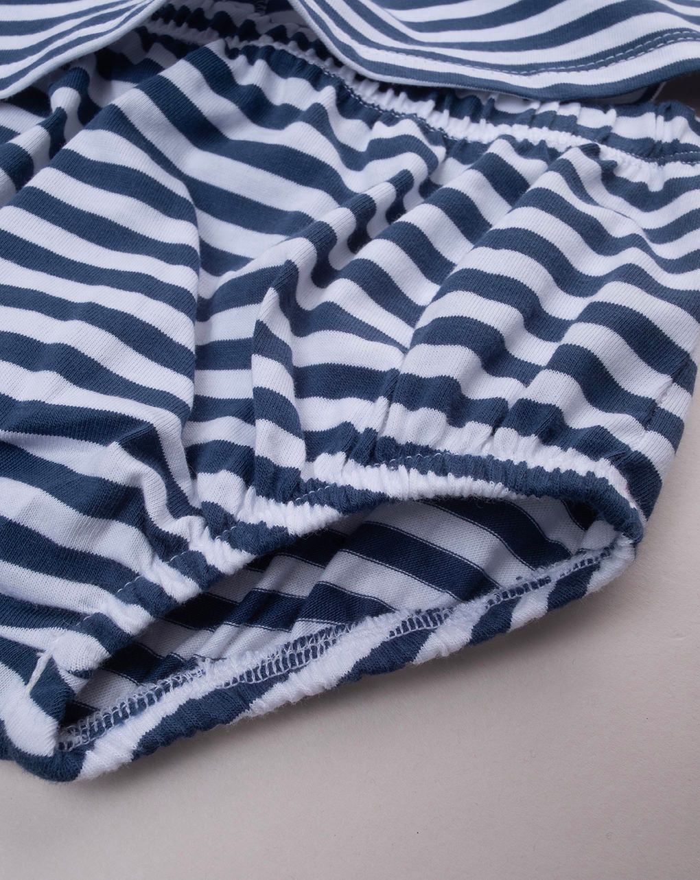 βρεφικό φόρεμα ριγέ μπλε/λευκό με αρκουδάκι για κορίτσι - Prénatal