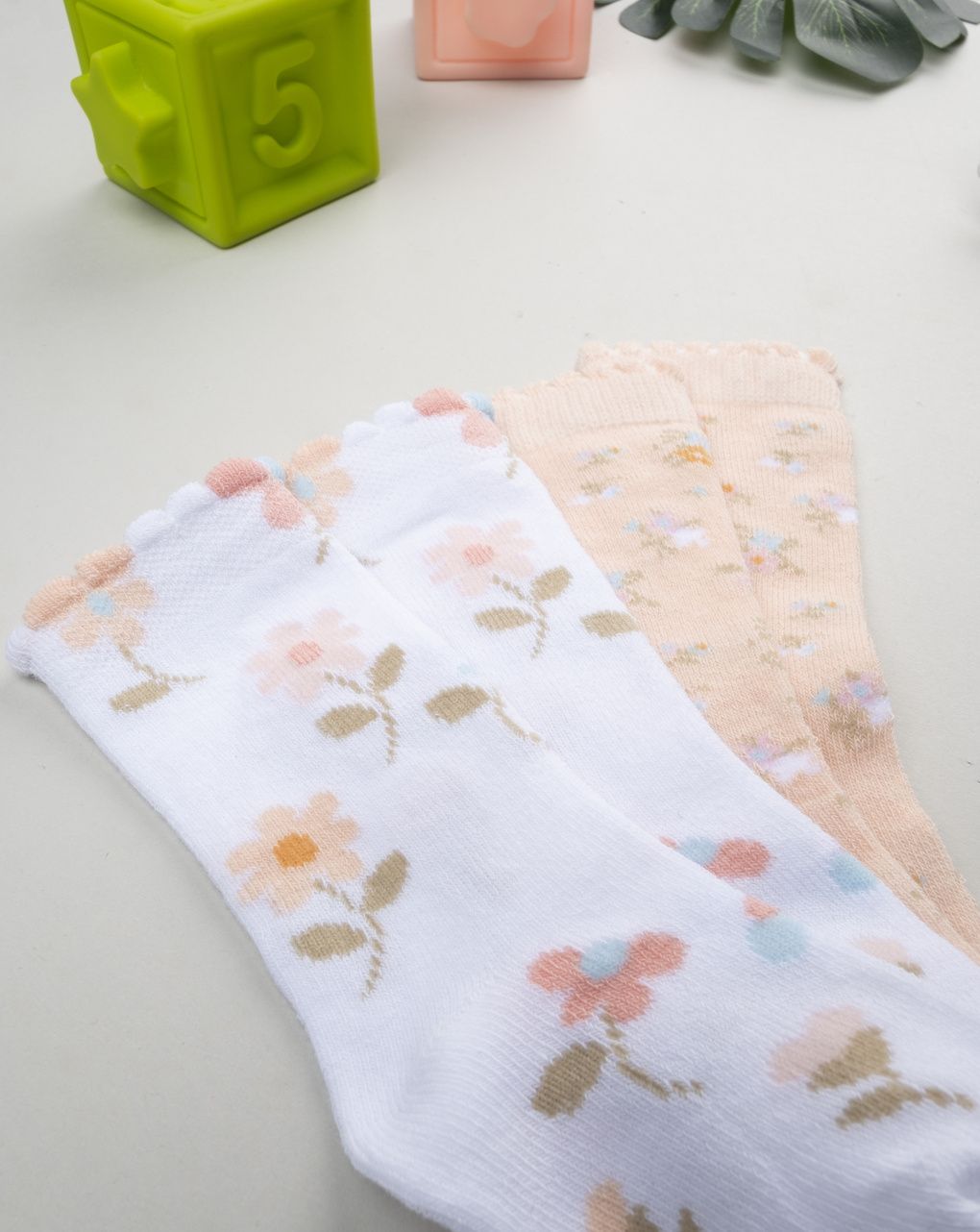 βρεφικά καλτσάκια πακέτο x2 φλοράλ για κορίτσι - Prénatal