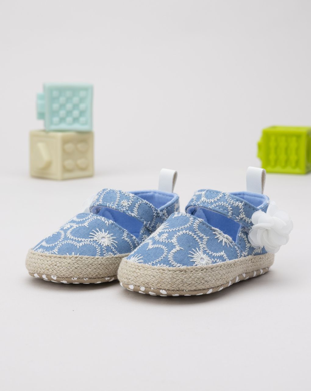 βρεφικά παπούτσια αγκαλιάς εσπαντρίγιες γαλάζια για κορίτσι - Prénatal