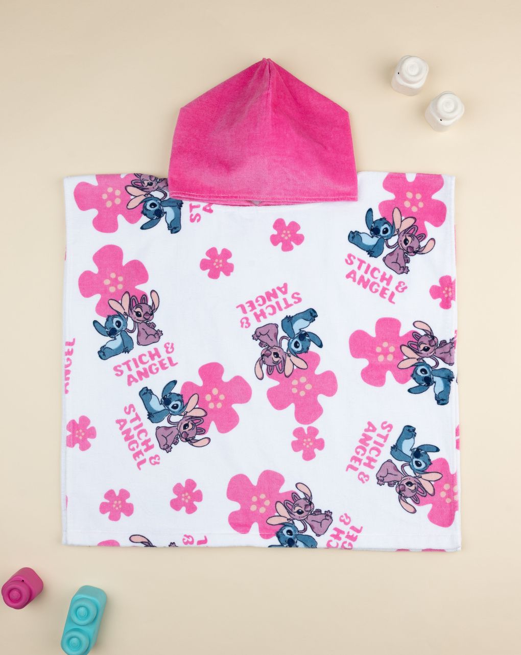 βρεφικό πόντσο θαλάσσης λευκό stitch&angel για κορίτσι
