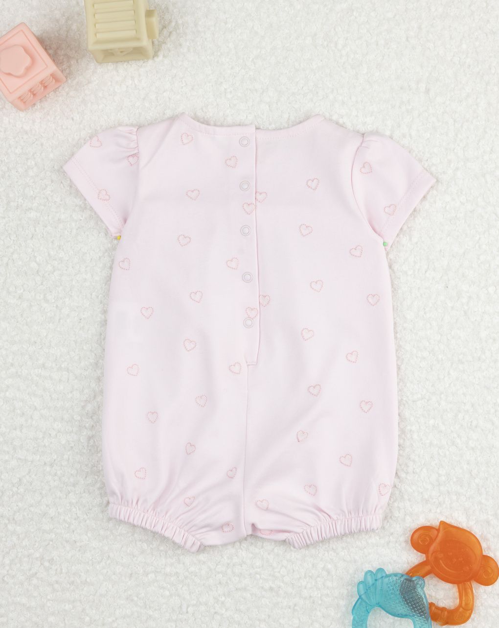 βρεφικό φορμάκι ροζ με καρδούλες για κορίτσι - Prénatal