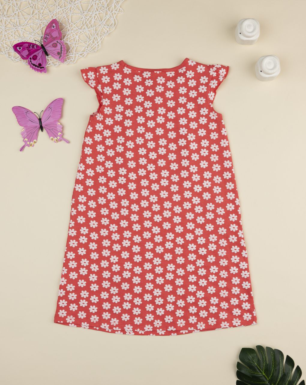 παιδικό φόρεμα κοραλί με μαργαρίτες για κορίτσι - Prénatal