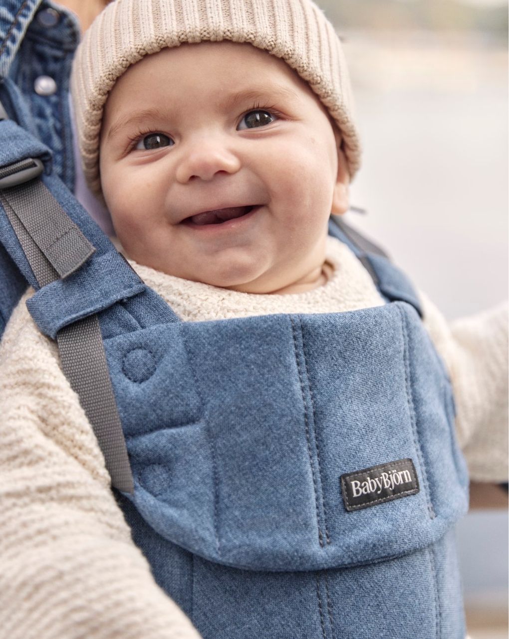 Babybjörn μάρσιπος harmony woven mélange blue 088033 - Baby Bjorn