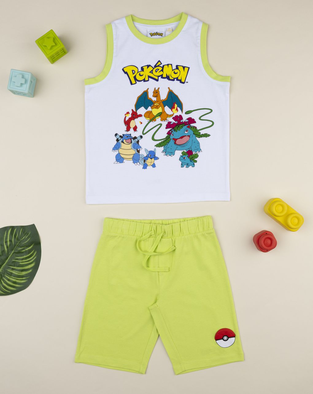 παιδικό σετ μπλούζα και σορτσάκι pokémon για αγόρι