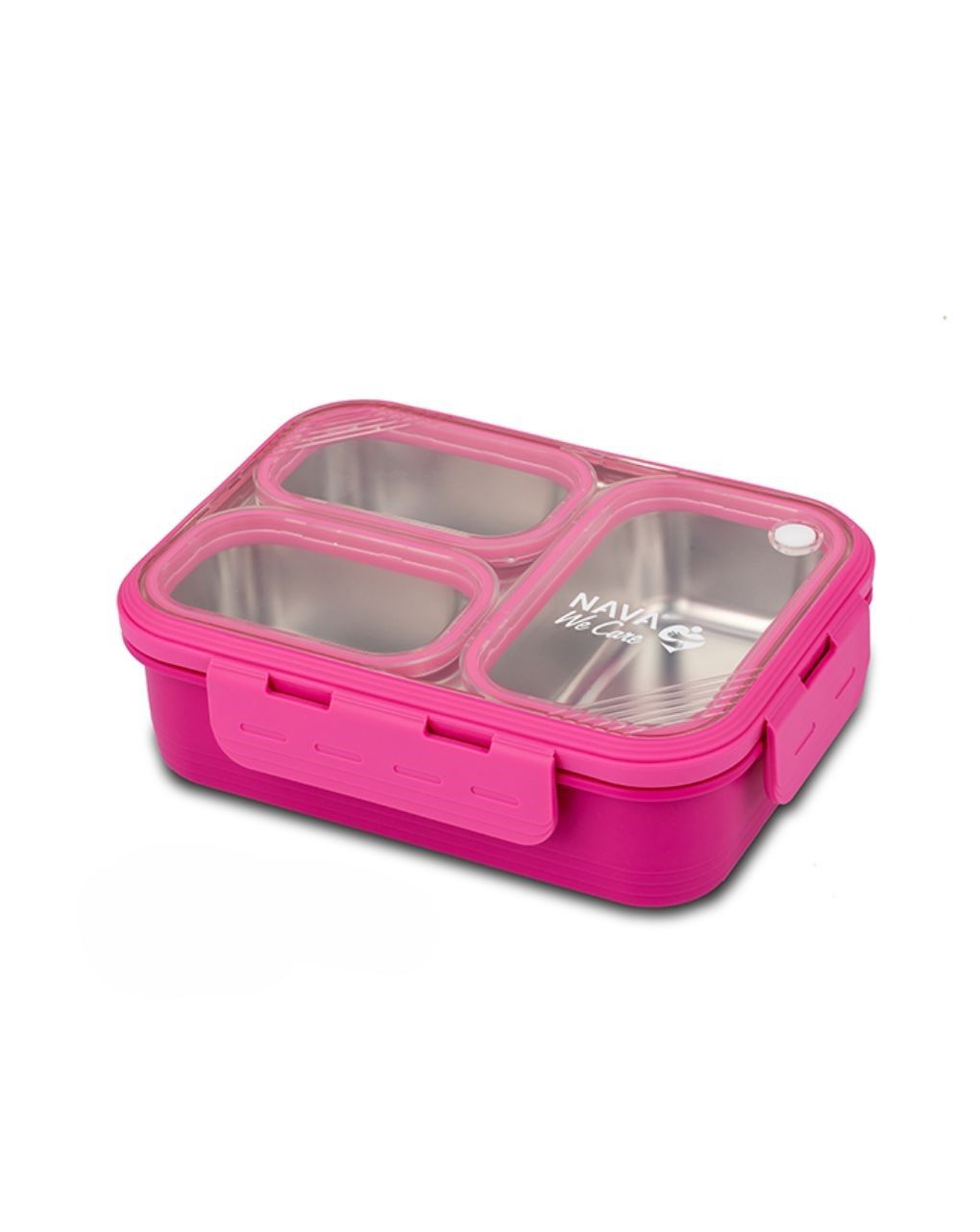 Nava δοχείο φαγητού bento ανοξείδωτο ορθογώνιο "we care" magenta 800ml 10-262-001 - Nava