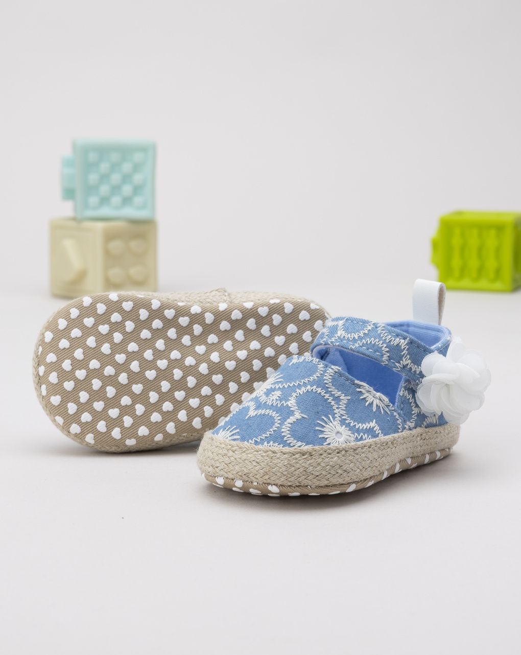 βρεφικά παπούτσια αγκαλιάς εσπαντρίγιες γαλάζια για κορίτσι - Prénatal