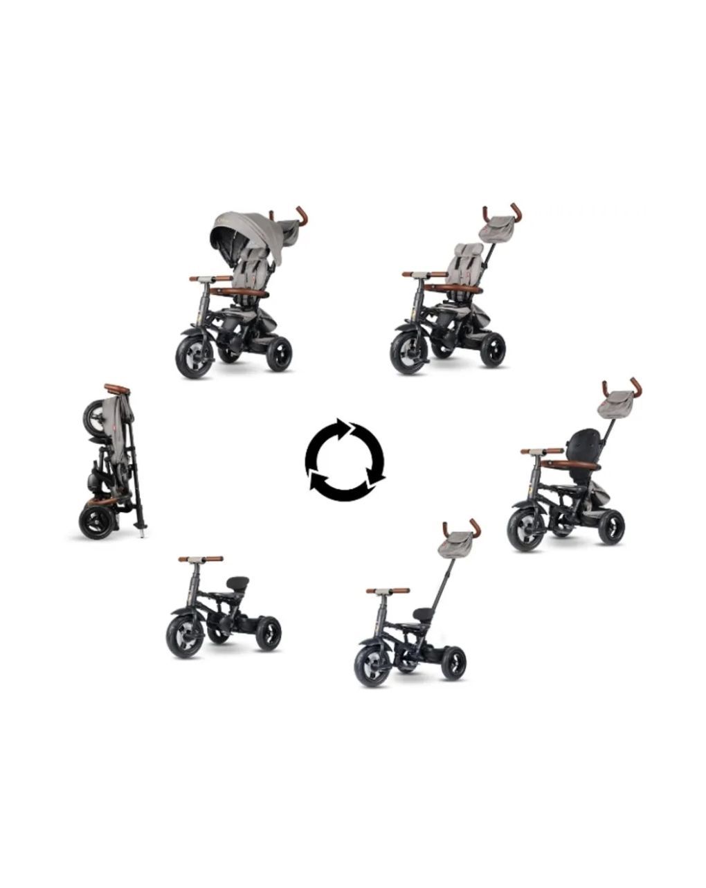 Qplay τρίκυκλο rito deluxe air gel wheels grey 01-1212068-03 - QPLAY