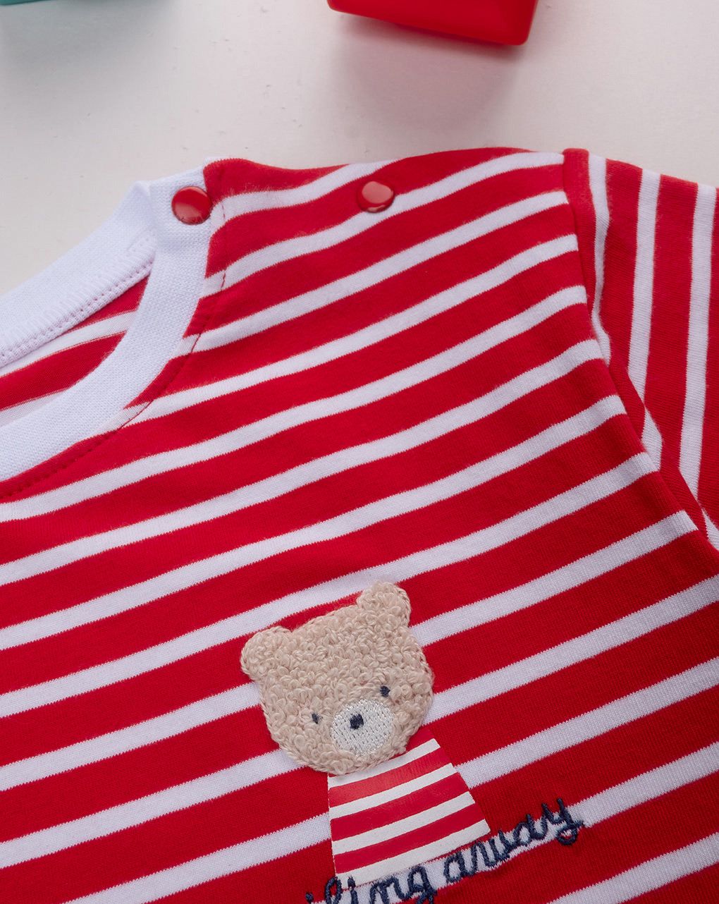 βρεφικό t-shirt ριγέ κόκκινο sailing away για αγόρι - Prénatal