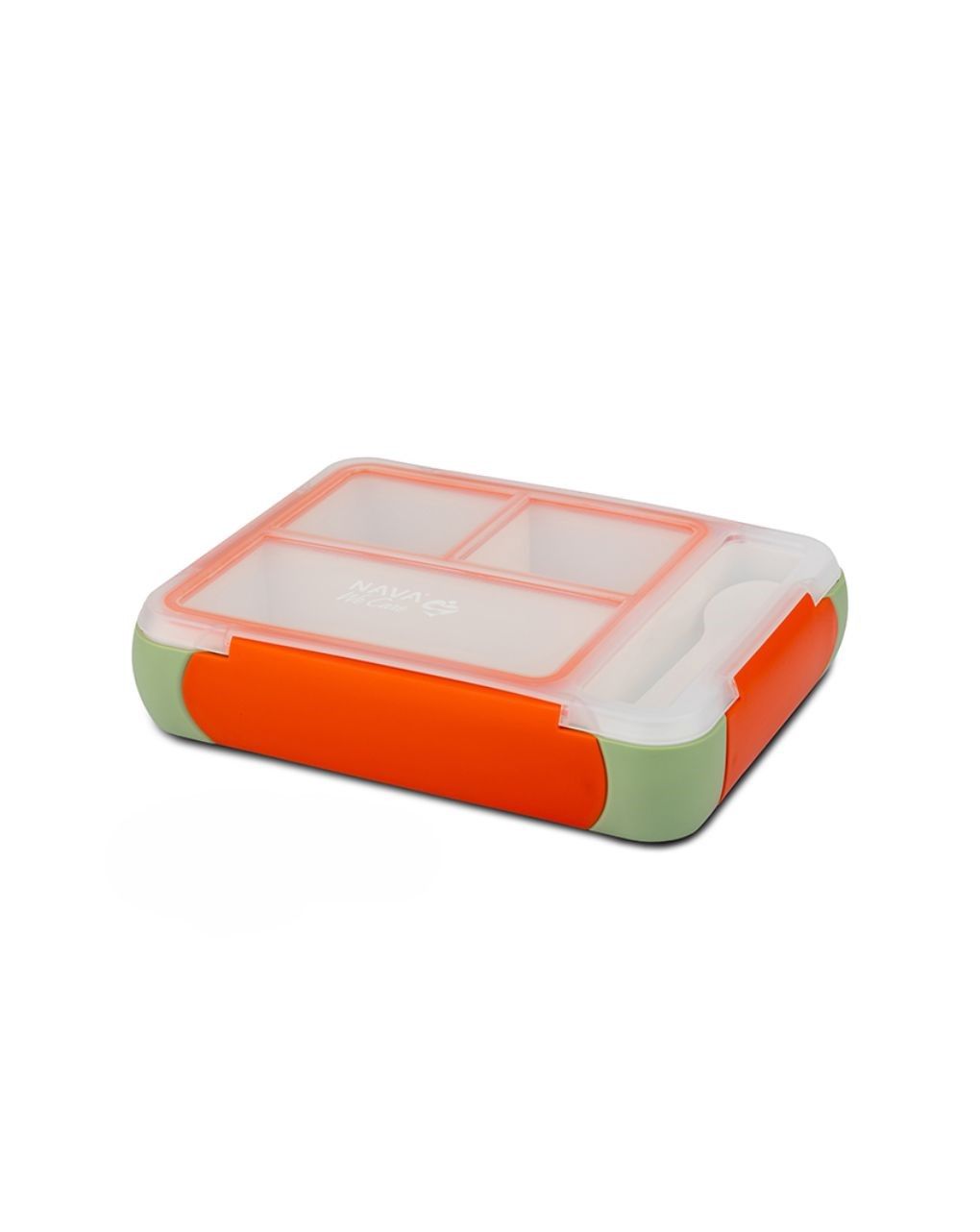 Nava δοχείο φαγητού bento πλαστικό ορθογώνιο "we care" πράσινο-πορτοκαλί 800ml 10-262-022 - Nava