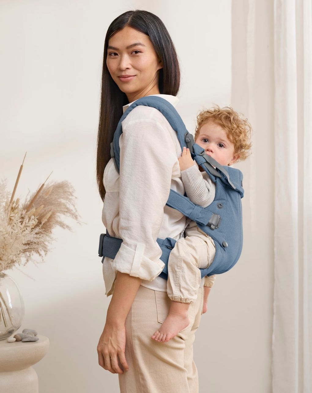 Babybjörn μάρσιπος harmony woven mélange blue 088033 - Baby Bjorn