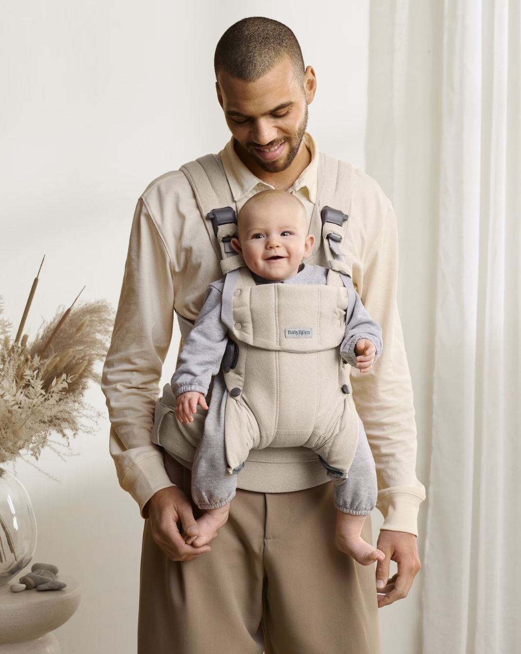 Babybjörn μάρσιπος harmony woven mélange light beige 088032 - Baby Bjorn
