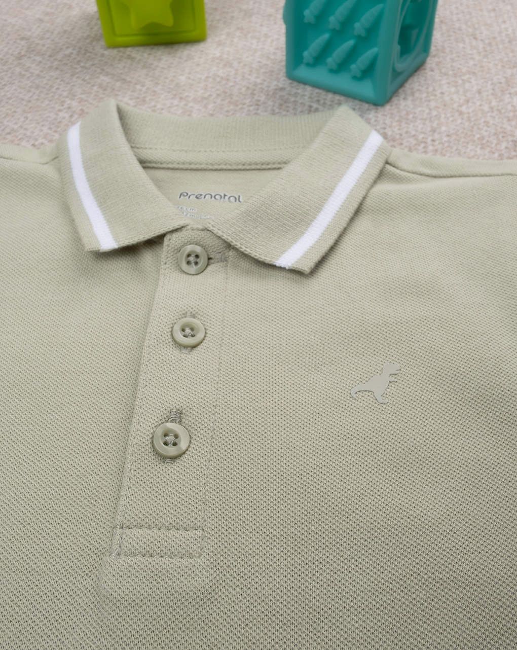 βρεφικό t-shirt πόλο λαδί dino για αγόρι - Prénatal