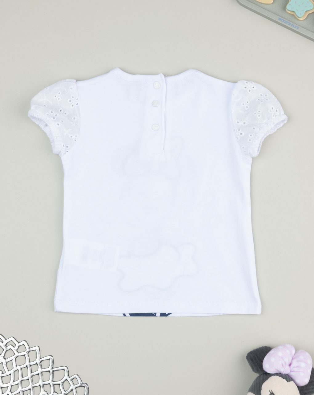 βρεφικό t-shirt λευκό minnie sangallo για κορίτσι - Prénatal