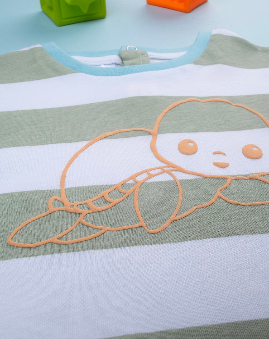 βρεφικό t-shirt ριγέ με χελώνα για αγόρι - Prénatal