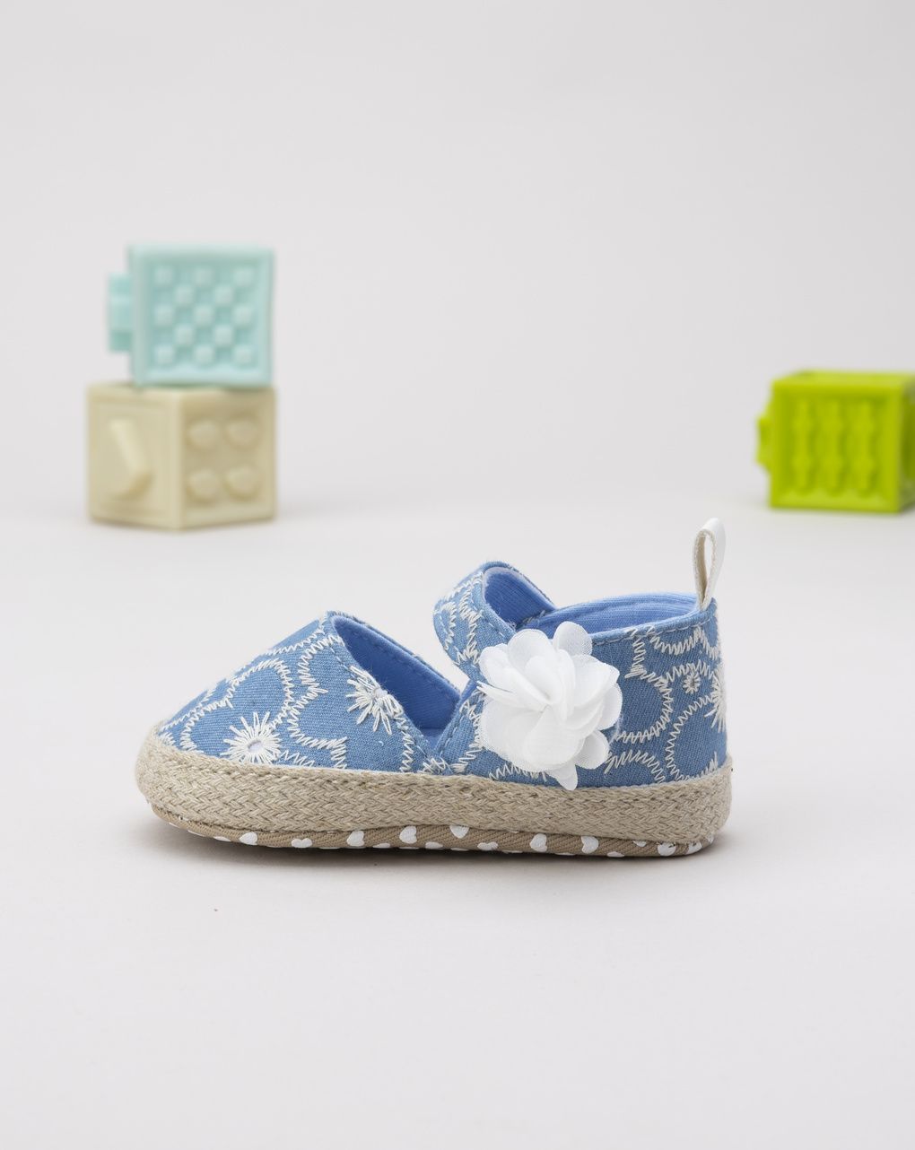 βρεφικά παπούτσια αγκαλιάς εσπαντρίγιες γαλάζια για κορίτσι