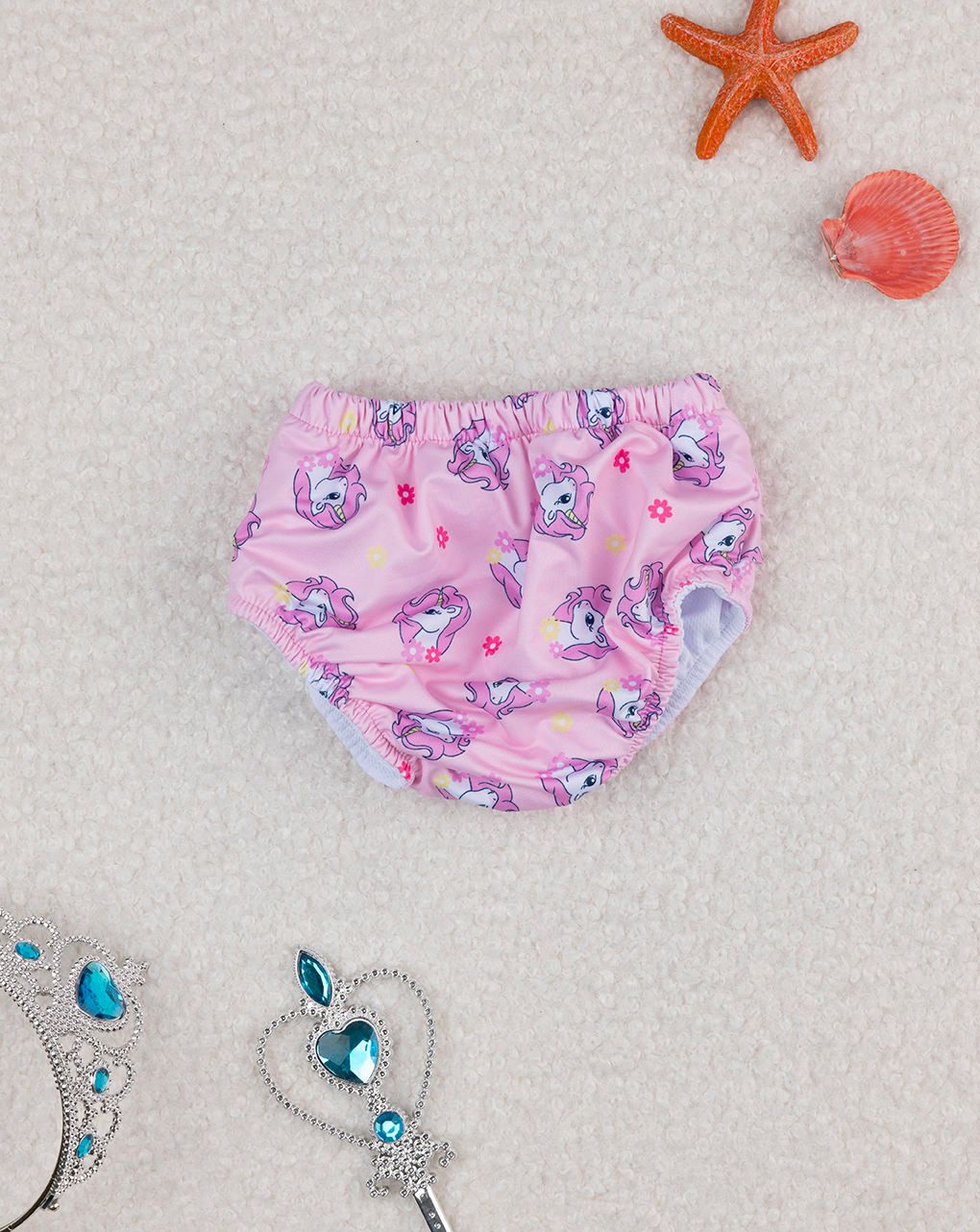 βρεφικό μαγιό πάνα ροζ με μονόκερους για κορίτσι - Prénatal