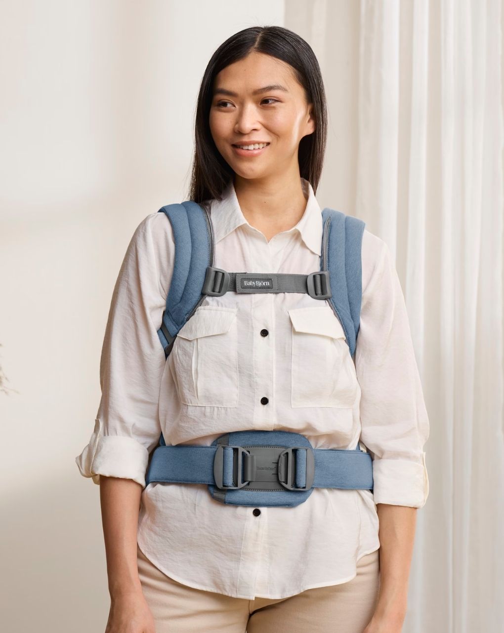 Babybjörn μάρσιπος harmony woven mélange blue 088033 - Baby Bjorn