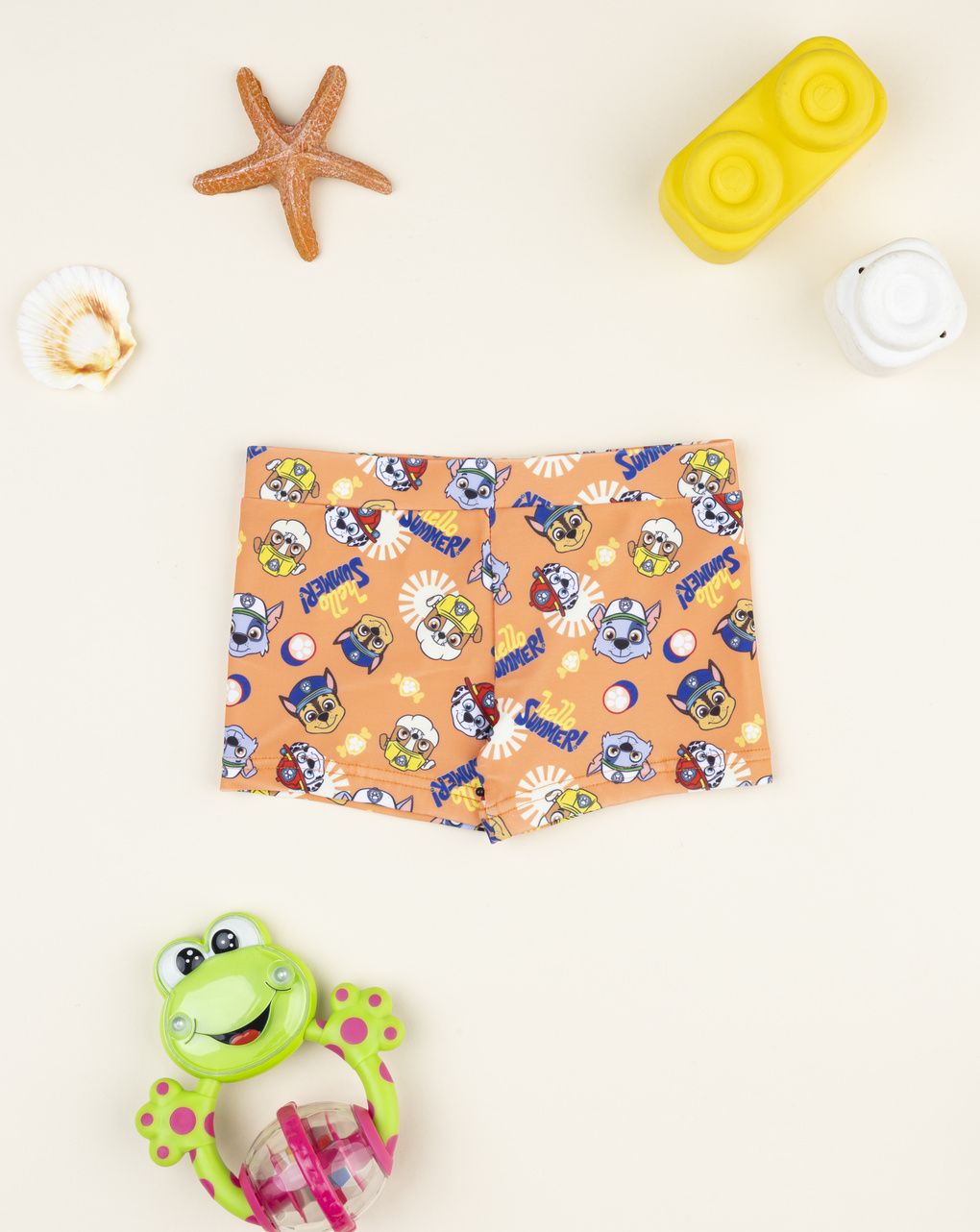 βρεφικό μαγιό σορτσάκι πορτοκαλί paw patrol για αγόρι