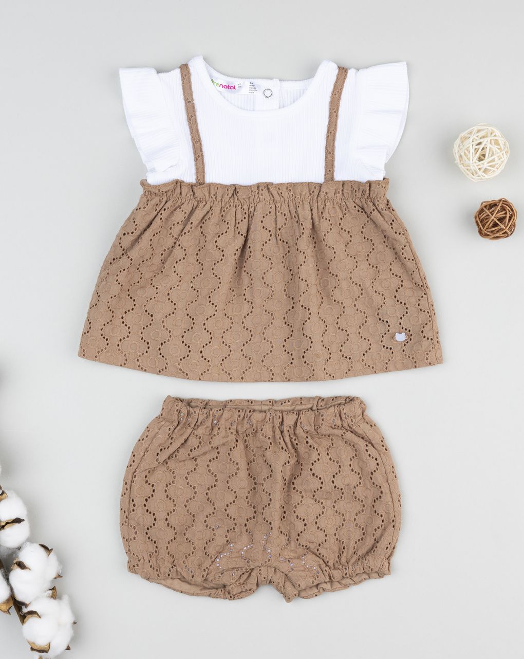 βρεφικό σετ t-shirt και σορτσάκι sangallo για κορίτσι