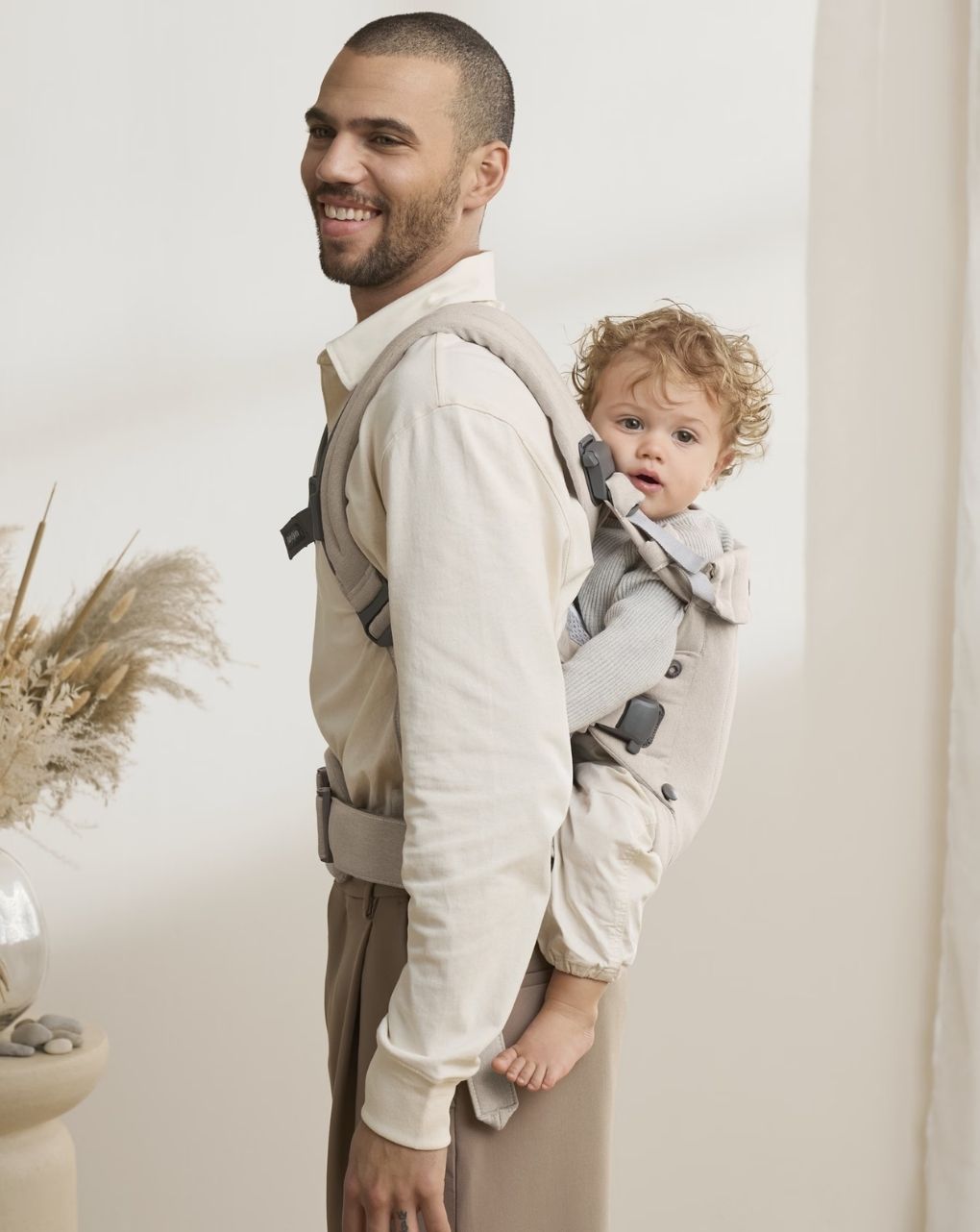 Babybjörn μάρσιπος harmony woven mélange light beige 088032 - Baby Bjorn