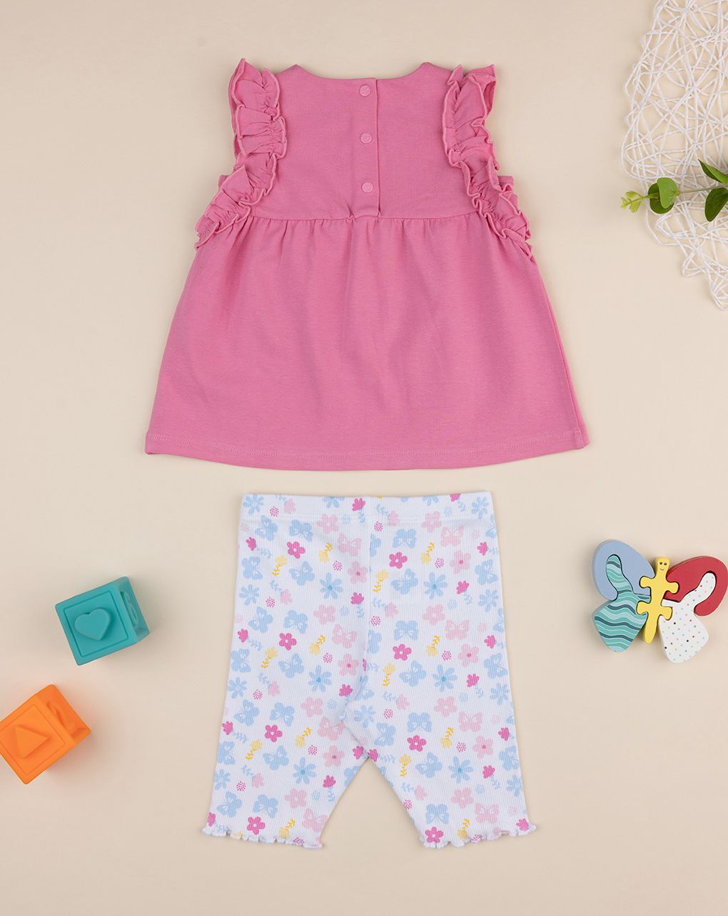βρεφικό σετ μπλούζα και κολάν με λουλούδια για κορίτσι - Prénatal