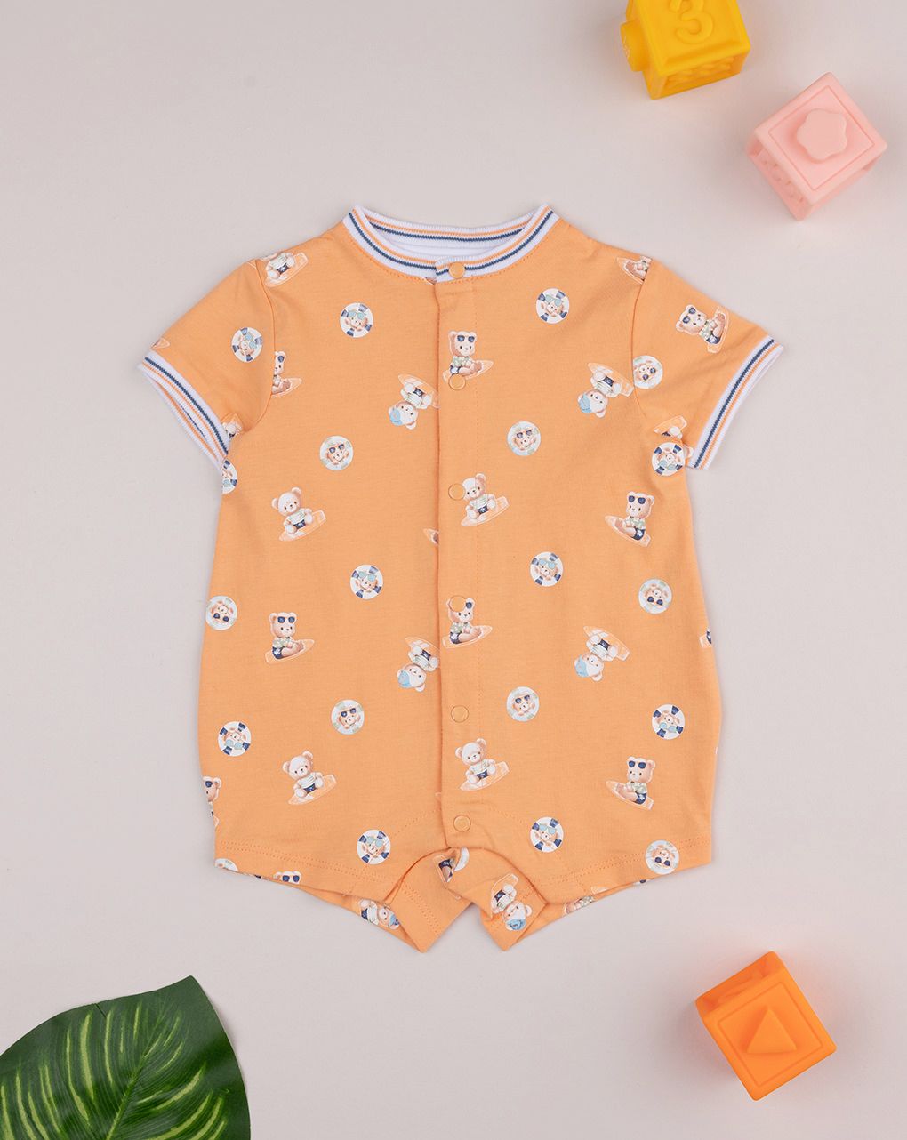 βρεφικό φορμάκι πορτοκαλί surfing για αγόρι