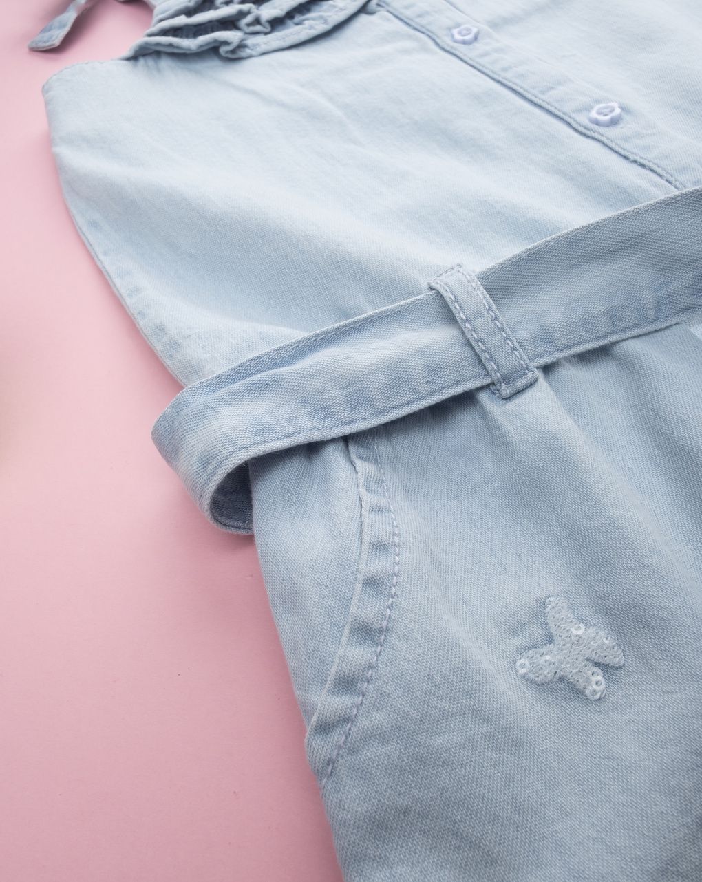 παιδική τζιν ολόσωμη φόρμα με πεταλούδες για κορίτσι - Prénatal