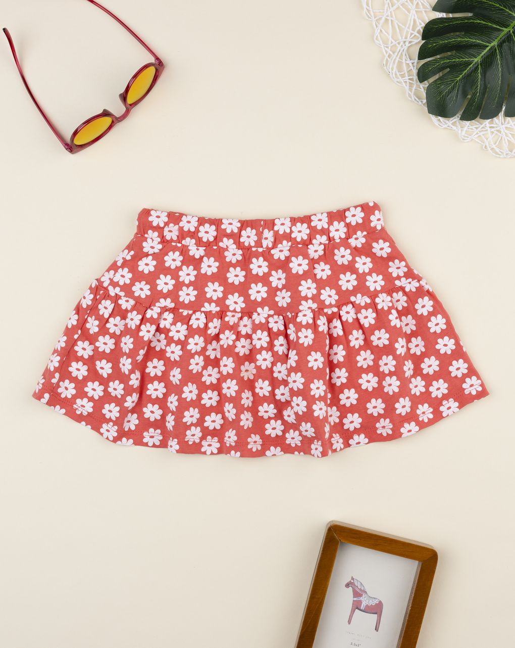 παιδική φούστα κοραλί με μαργαρίτες για κορίτσι - Prénatal