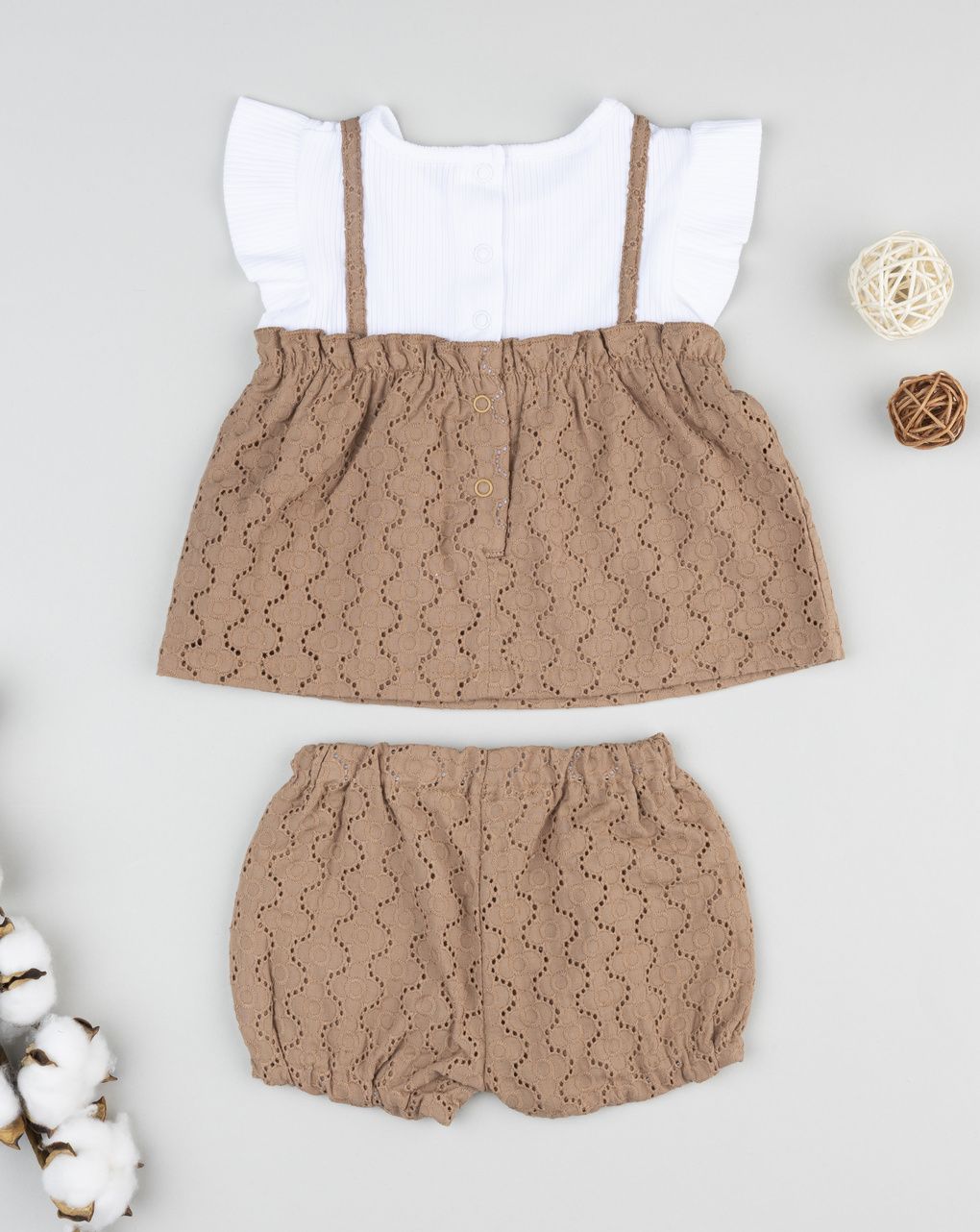 βρεφικό σετ t-shirt και σορτσάκι sangallo για κορίτσι - Prénatal