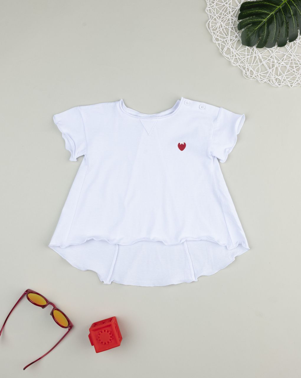 βρεφικό t-shirt λευκό με φράουλα για κορίτσι - Prénatal
