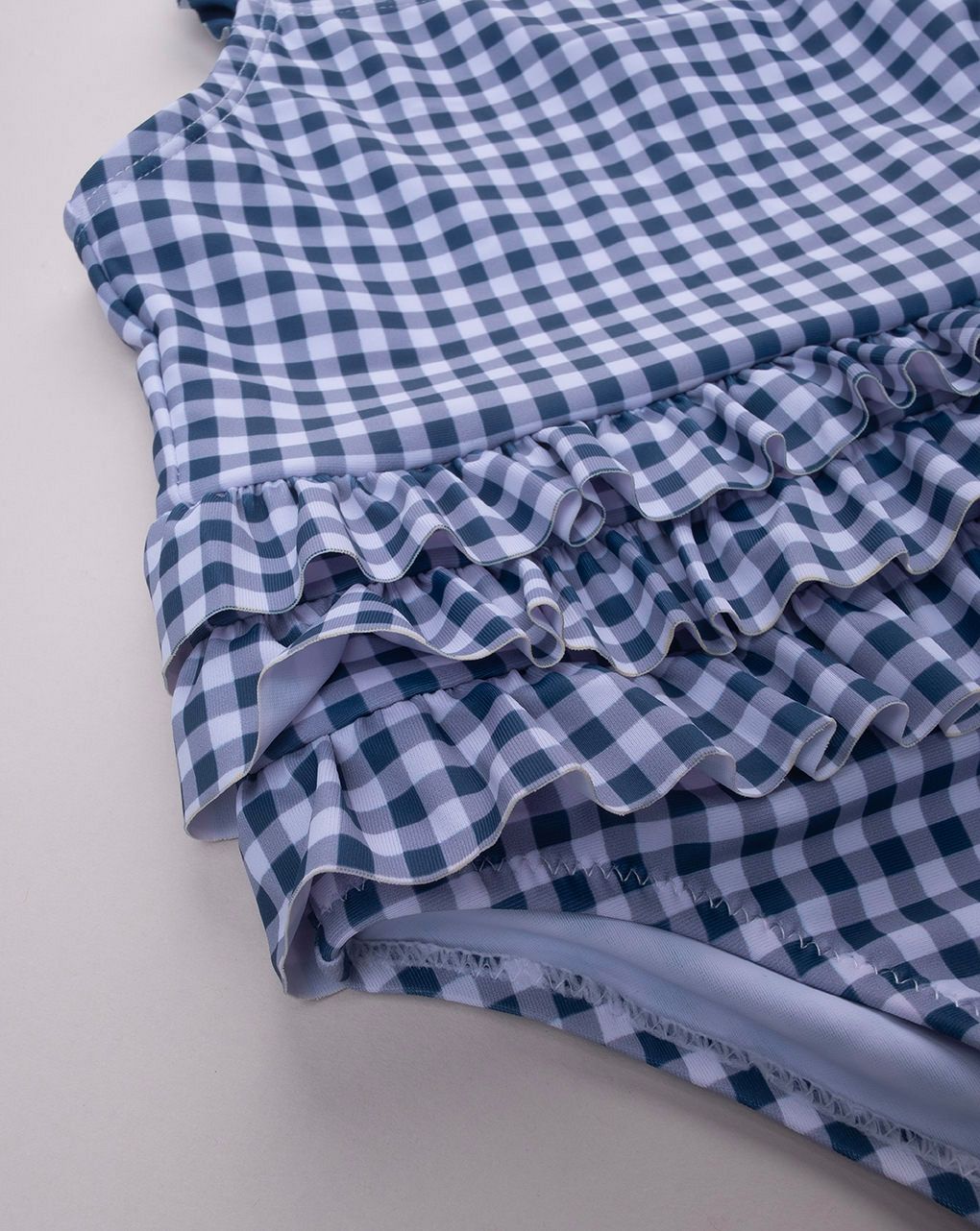 βρεφικό ολόσωμο μαγιό καρό vichy μπλε/λευκό για κορίτσι - Prénatal