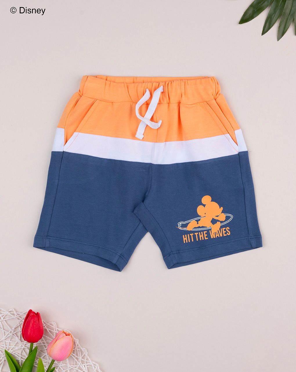 βρεφική βερμούδα τρίχρωμη mickey για αγόρι
