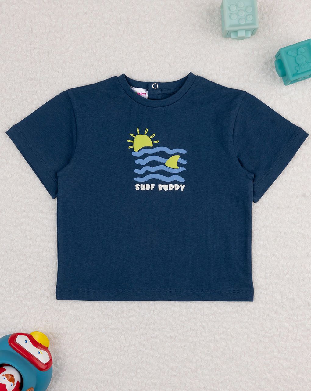 βρεφικό t-shirt μπλε surf buddy για αγόρι - Prénatal
