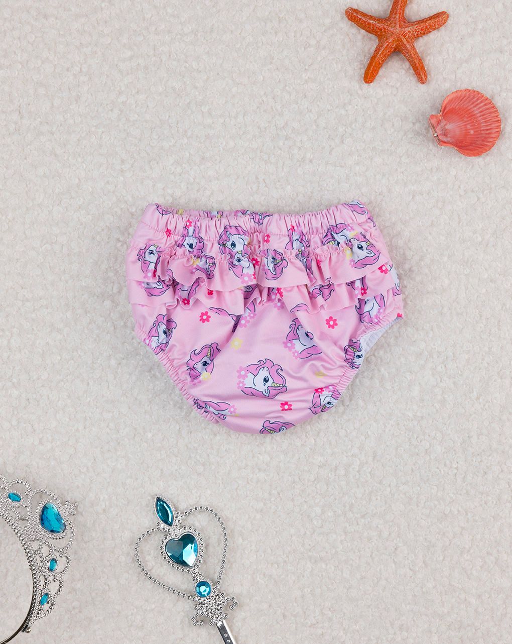 βρεφικό μαγιό πάνα ροζ με μονόκερους για κορίτσι - Prénatal